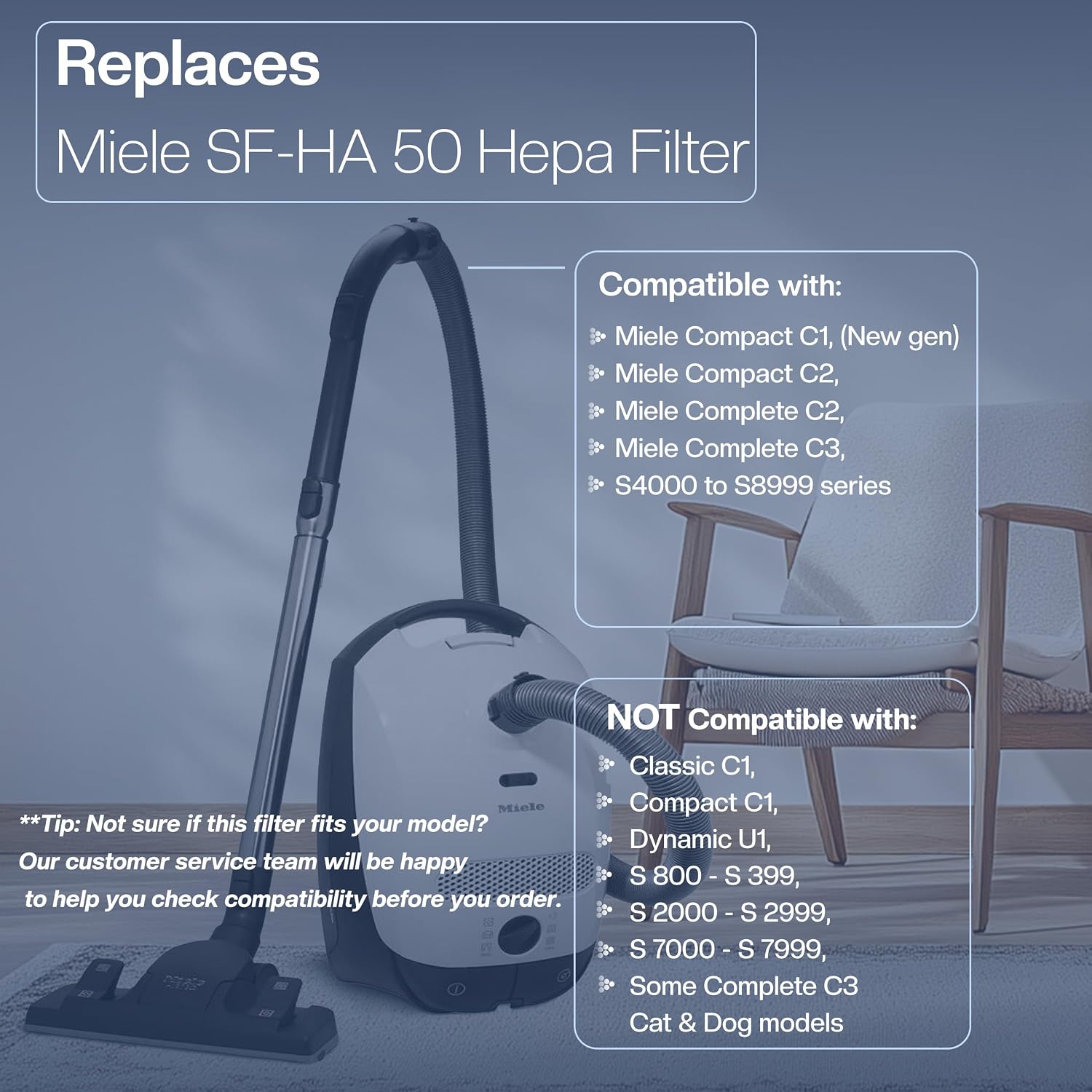 Detalle 2 de Miele S8340 3 HEPA filters for vacuum cleaners