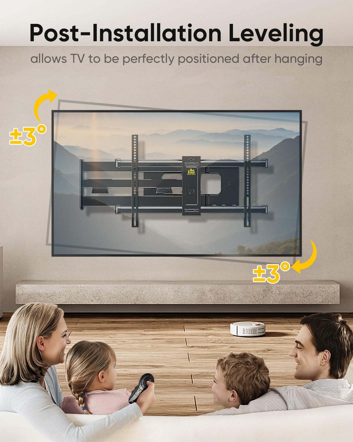 Thumbnail 5 de FORGING MOUNT Long Arm TV Mount Full Motion: Extreme Extension, Corner-ready, 42"–80" TVs
