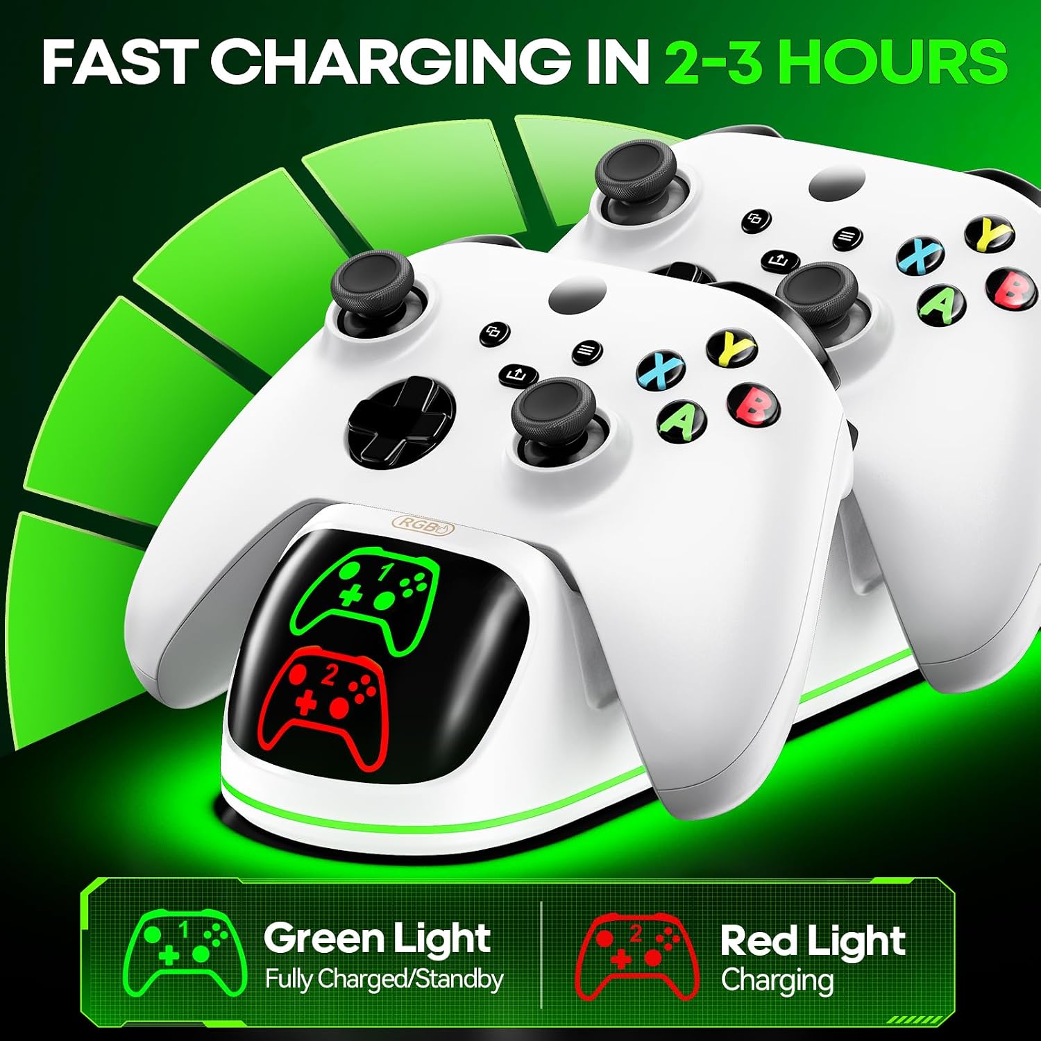 Detalle de OIVO Controller Charging Dock with 4 x 5580mWh Rechargeable Battery Packs for Xbox Series X/S and Xbox One