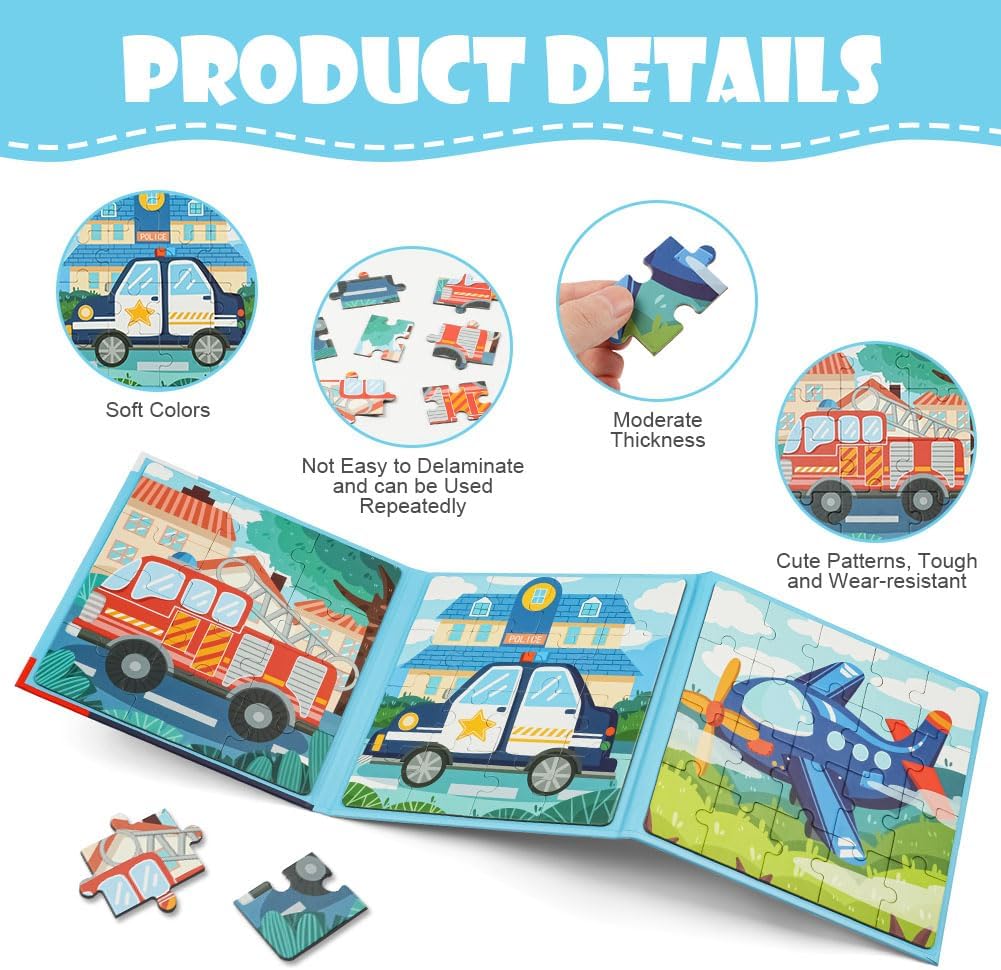 Detalle de Aolso Puzzle Magnetici Montessori per Bambini 3-7 Anni: puzzle animali magnetico da viaggio