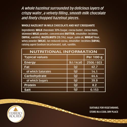 Detalle de Ferrero Rocher Christmas Chocolate Box, 42 Chocolates, 525g