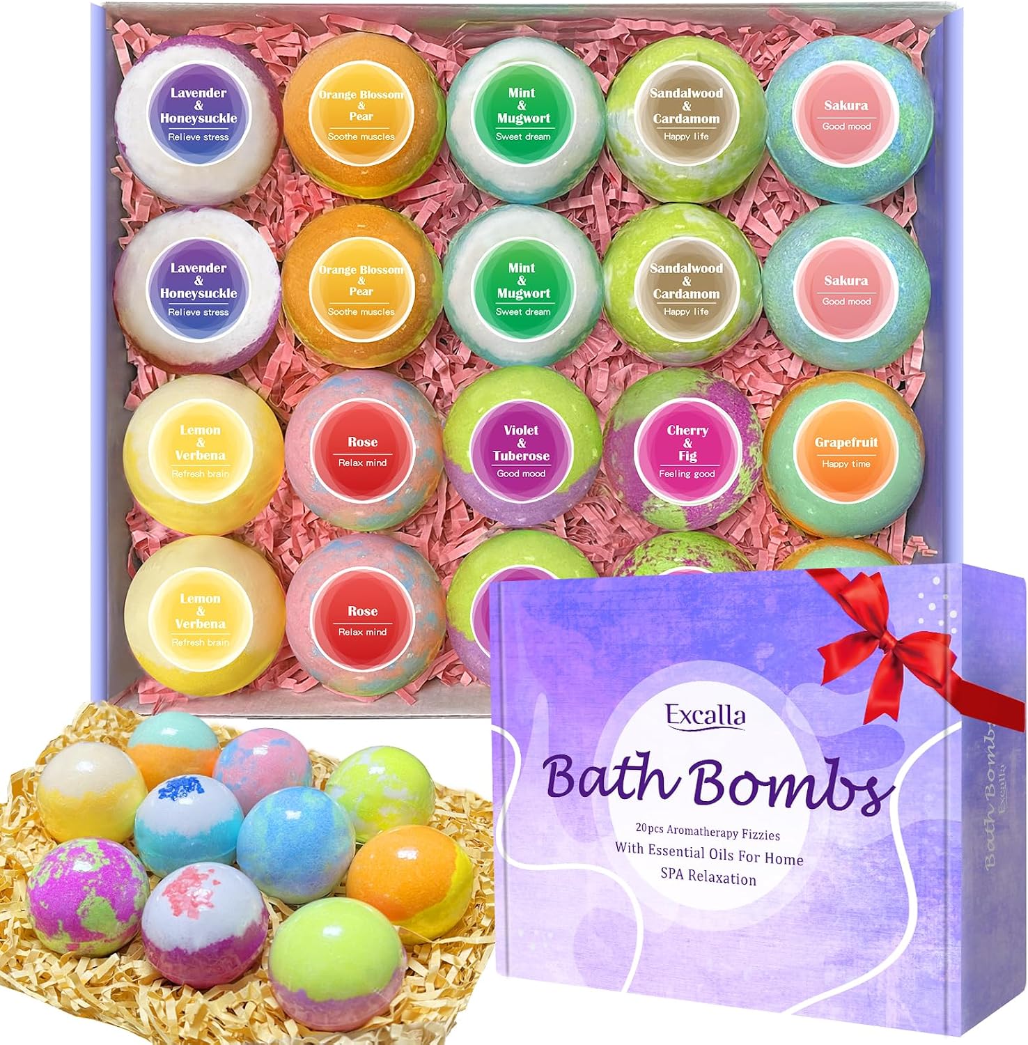 Detalle de Bath Bombs for Women Gift Set: 15 Handmade Bubble Bathbombs with Shea & Cocoa Butter