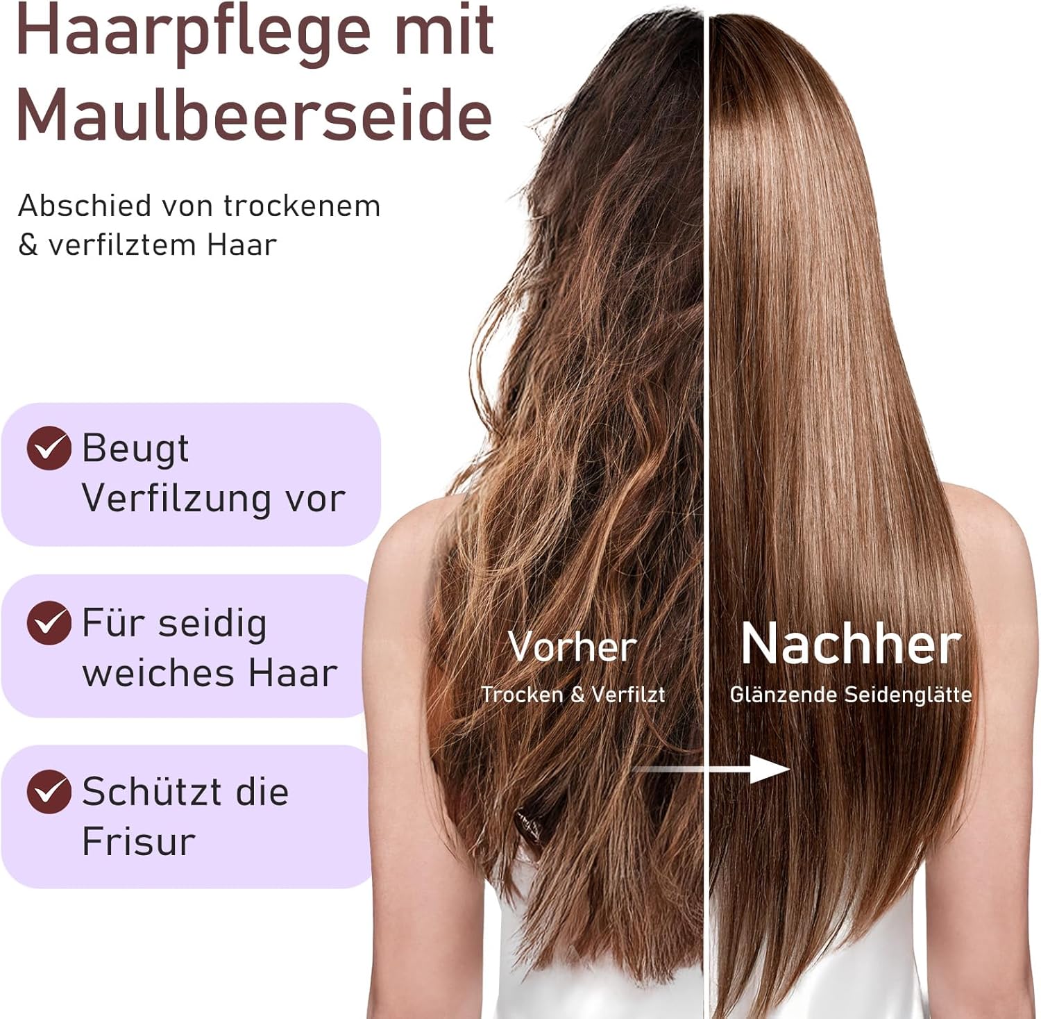 Detalle de LitBear 22 Momme Seidenhaube zum Schlafen (Schlafmütze) aus 100% Maulbeerseide, mit verstellbarem elastischem Band