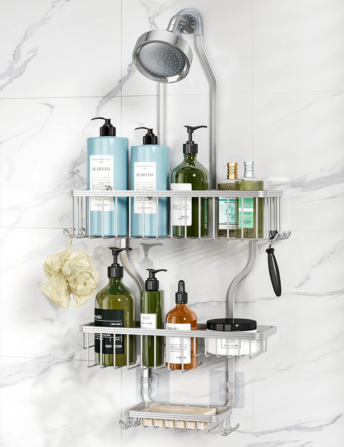 Detalle de YASONIC Shower Caddy Hanging with 10 Hooks