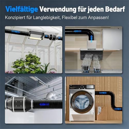 Thumbnail 6 de Yrichtra Abluftschlauch 105 mm Ø, 5 m – schallgedämft, Wärmedämmung, inkl. Edelstahlklemmen