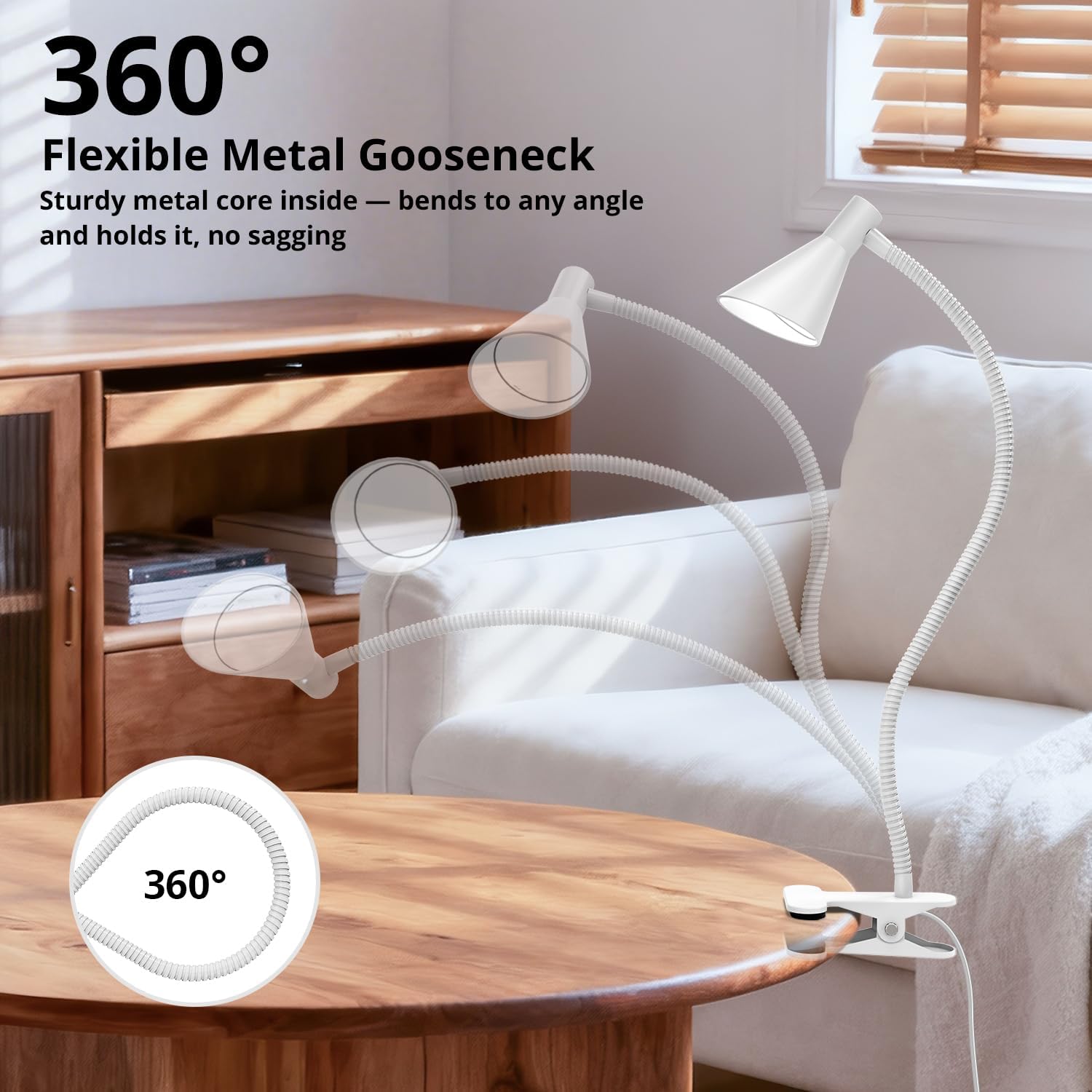 Thumbnail 2 de Lzonunl HL-TJ8010A-7 Clip-On LED Reading Lamp, 3 Colours, 10 Brightness Levels