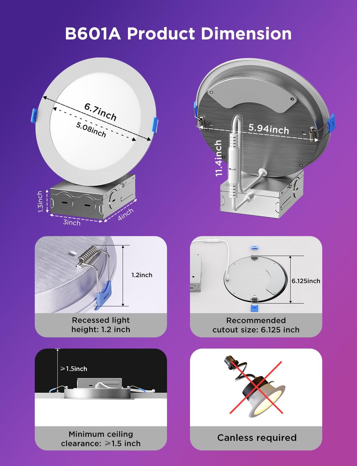 Thumbnail 1 de Govee Smart Recessed Lighting 6-Inch