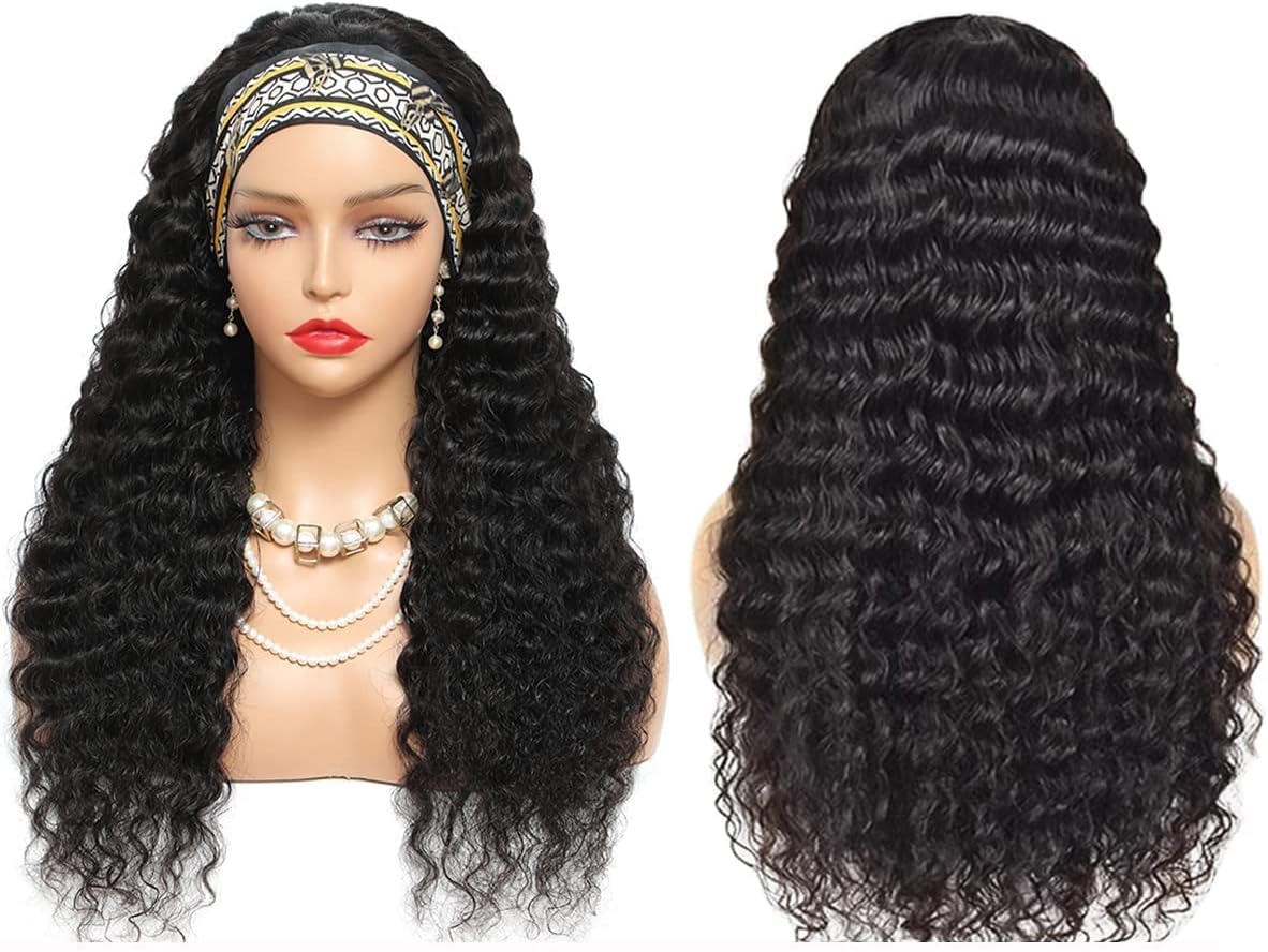 Thumbnail 1 de TNICE Deep Wave pannbandsperuk i äkta hår, 16 tum, naturfärg