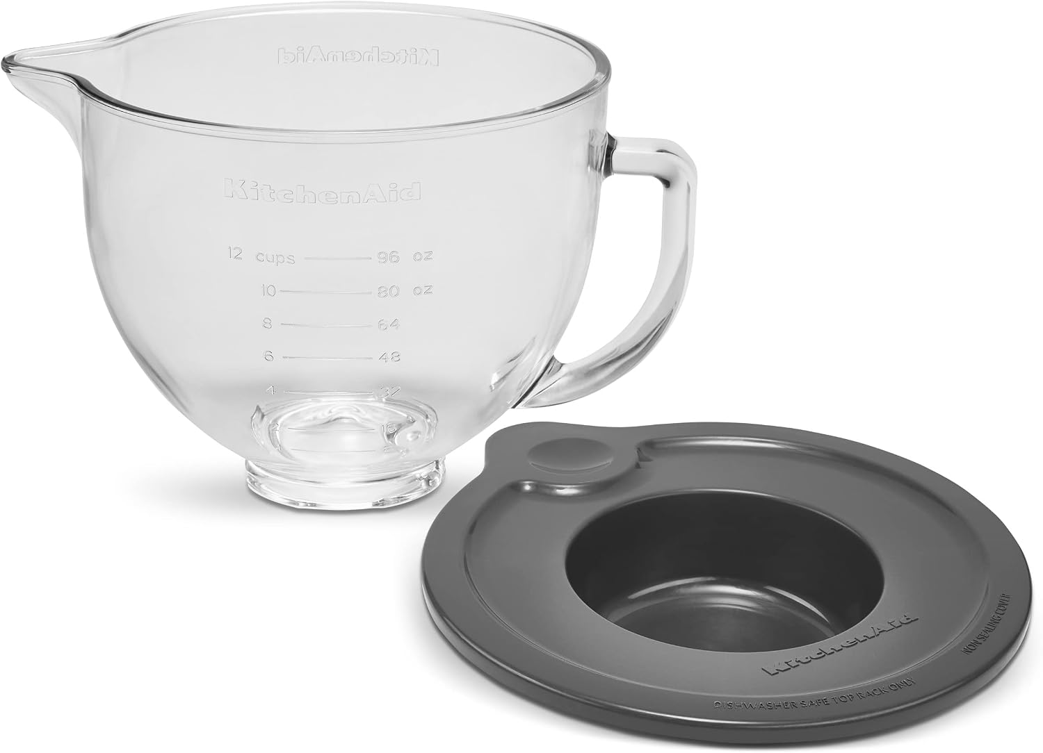 Detalle de KitchenAid KSM5GB 5 Quart Tilt-Head Glass Bowl with Measurement Markings and Lid