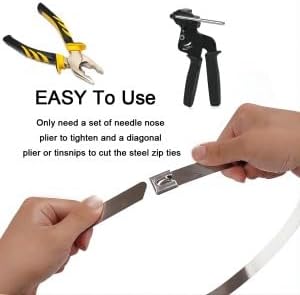 Thumbnail 6 de SHOWY SKY 304 Stainless Steel Metal Cable Ties 100