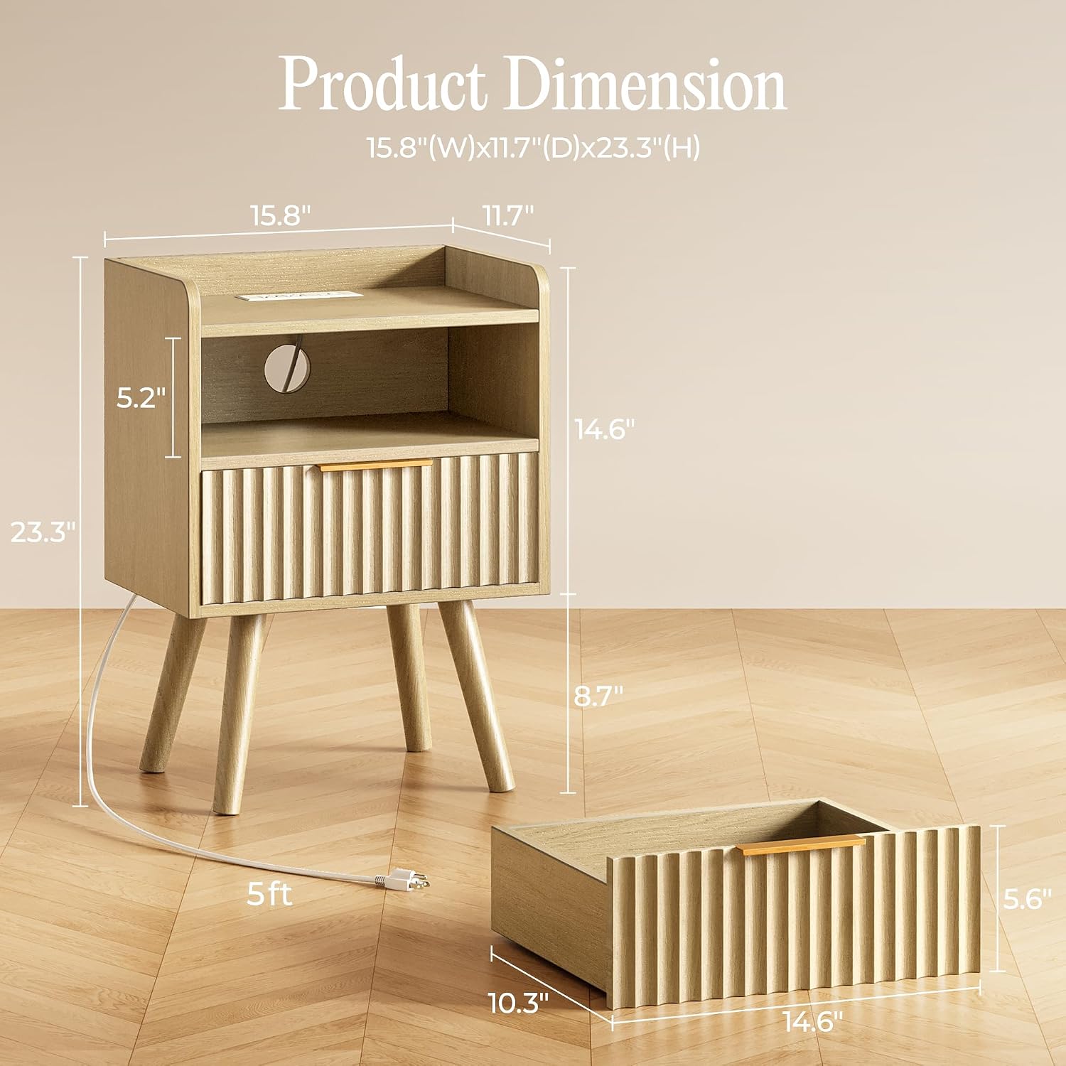 Detalle 2 de Huuger Nightstand Set in Natural