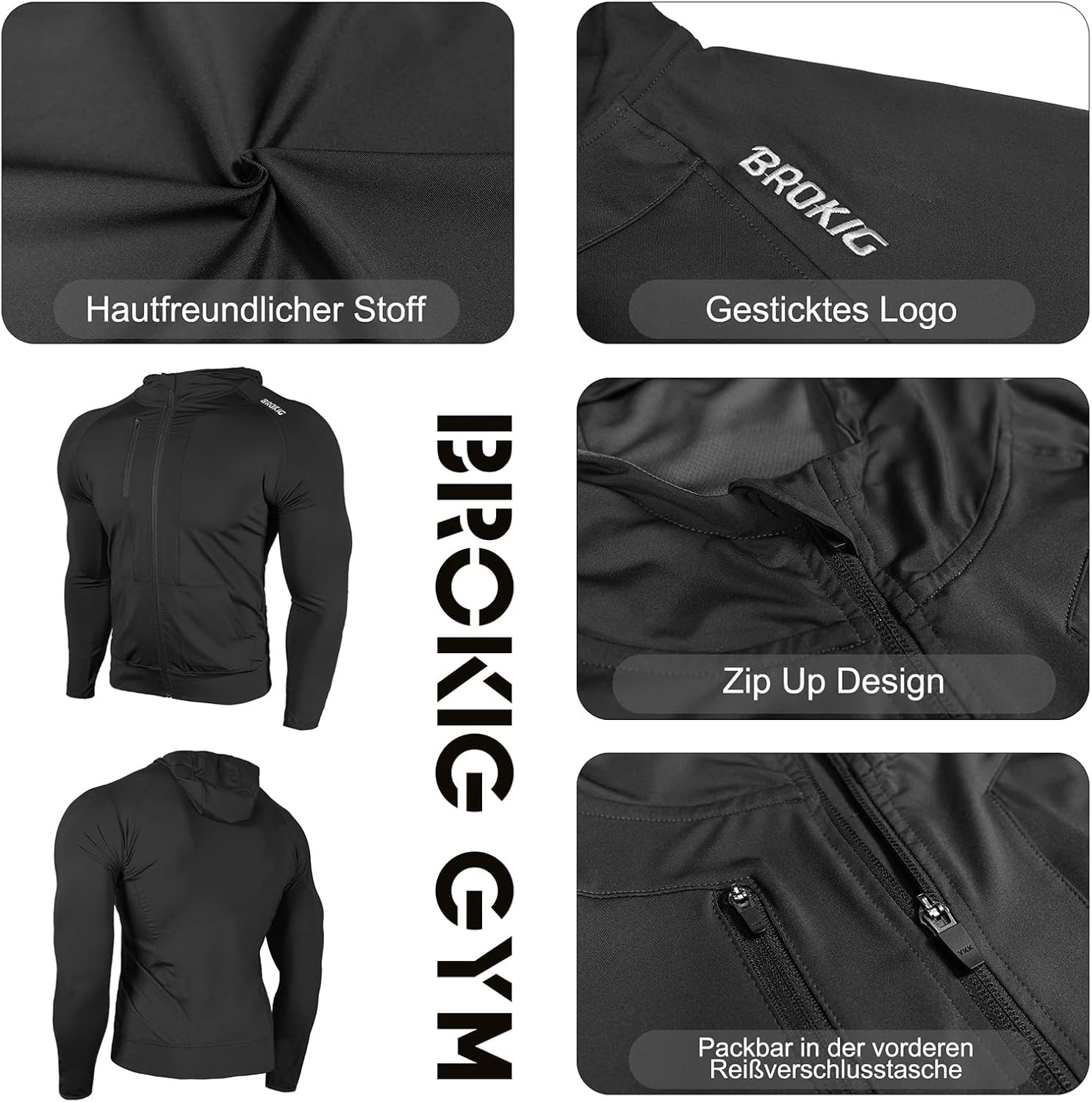 Thumbnail 4 de BROKIG Leichte Laufjacke Hoodie Herren