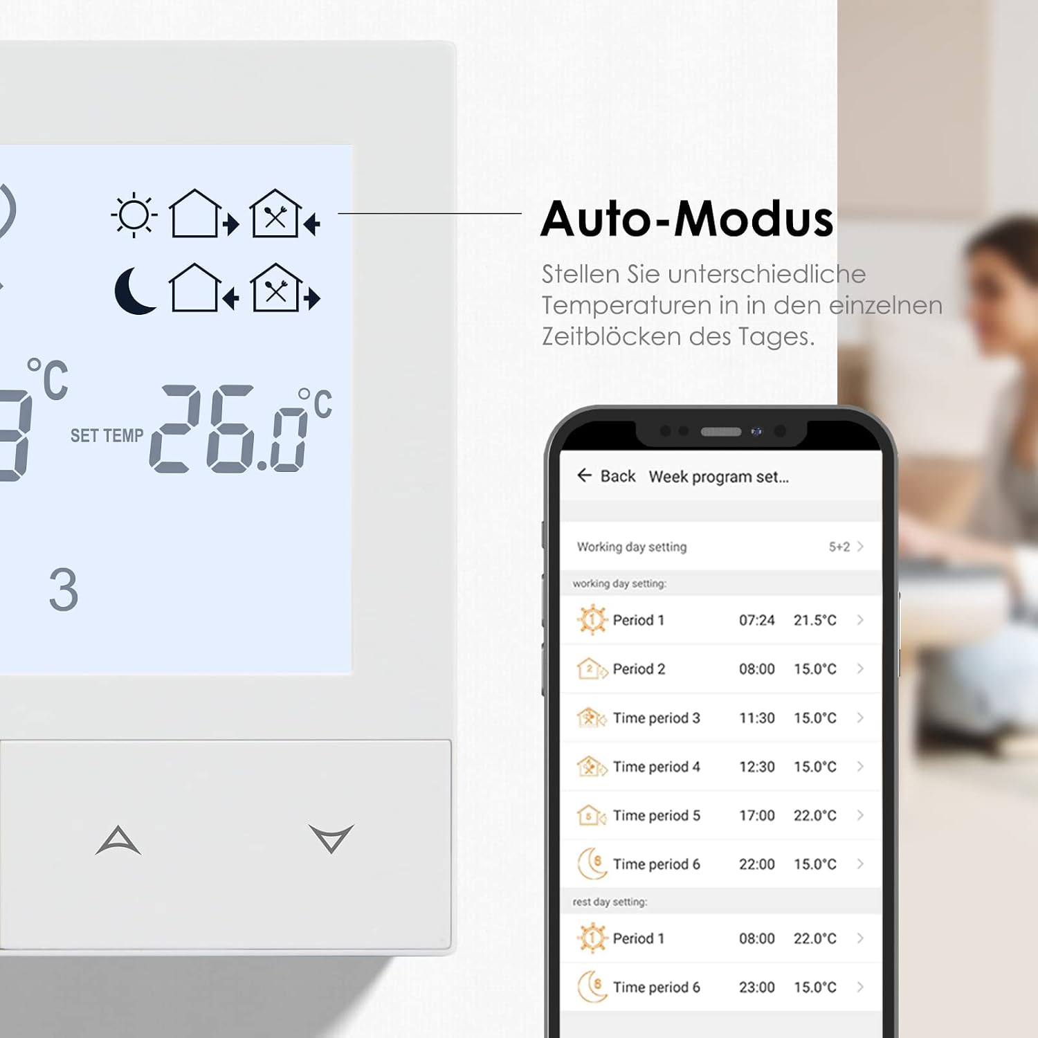 Thumbnail 4 de Beok 3A WiFi Thermostat für Fußbodenheizung