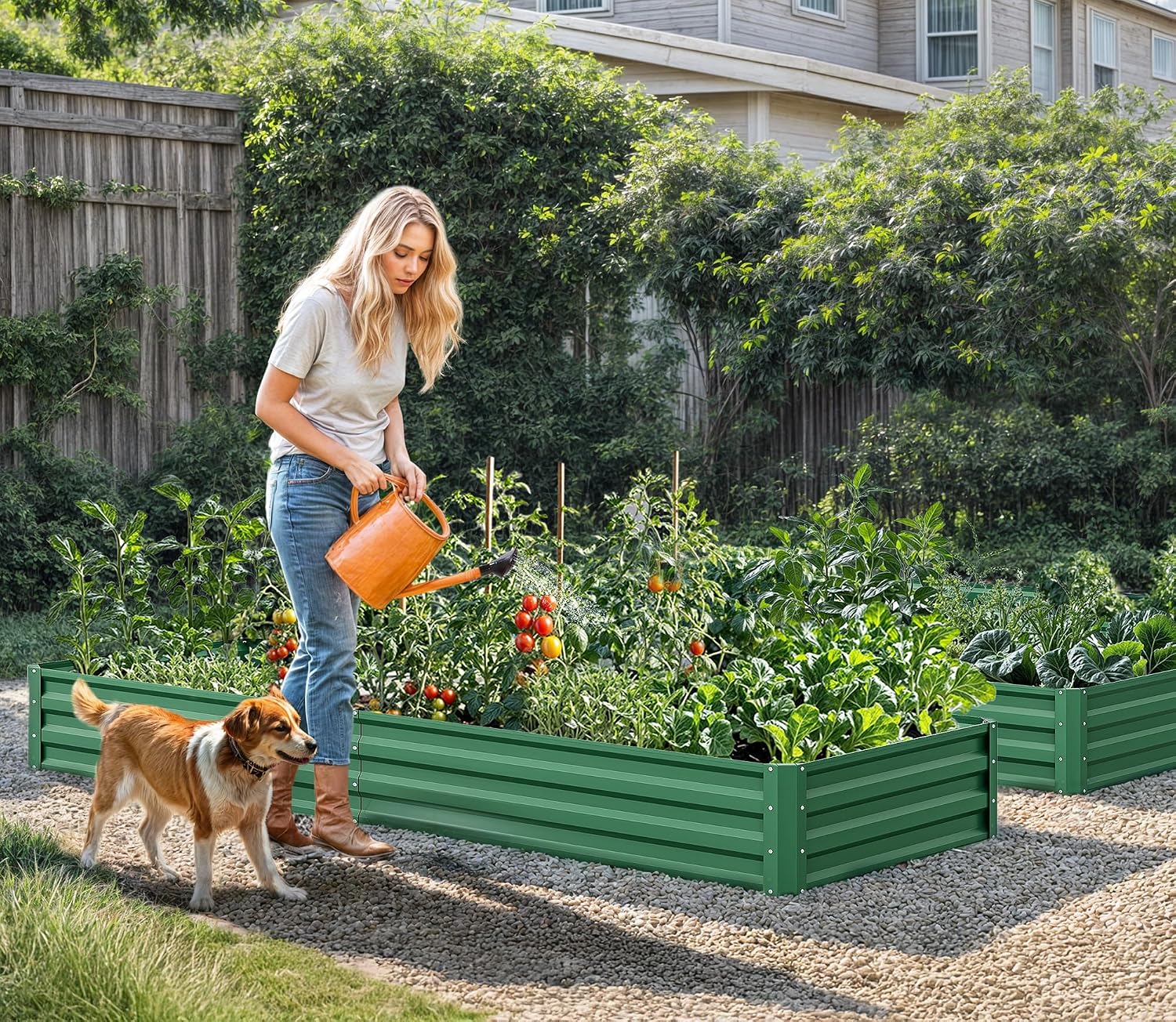 Detalle de YITAHOME galvanized raised garden bed, 72 x 36 x 12 in