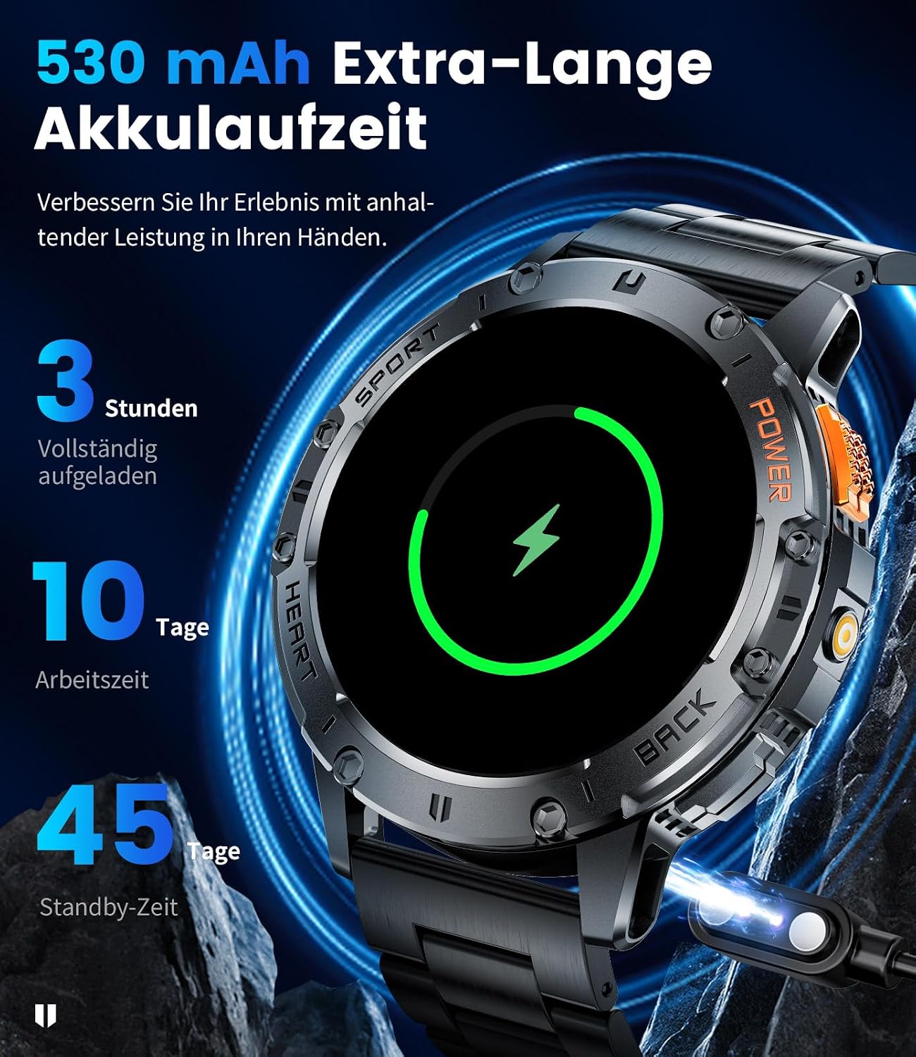 Thumbnail 5 de LIGE Military Smart Watch 530mAh