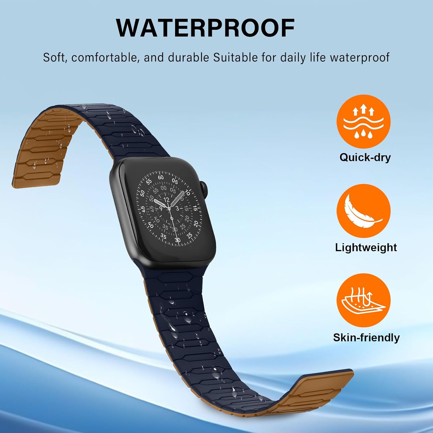 Detalle de Sixmoat Magnetic Band for Apple Watch (42mm/41mm/40mm/38mm) Indigo-Brown