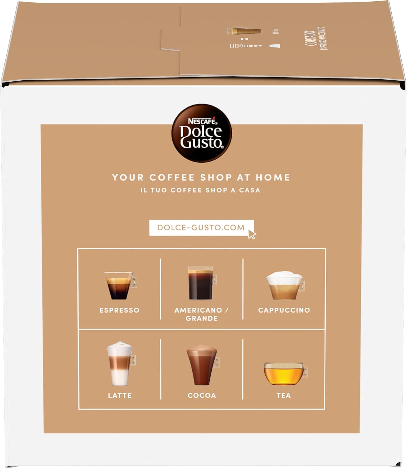 Detalle de NESCAFÉ DOLCE GUSTO Cortado Espresso Macchiato Caffè – 96 capsule compatibili da 6 confezioni da 16