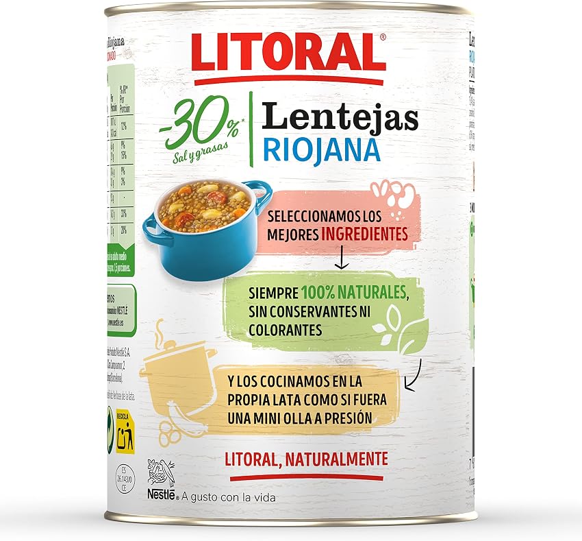 Thumbnail 5 de Litoral Lentejas Riojana Pack 10x425 g — 4,25 kg 🥣