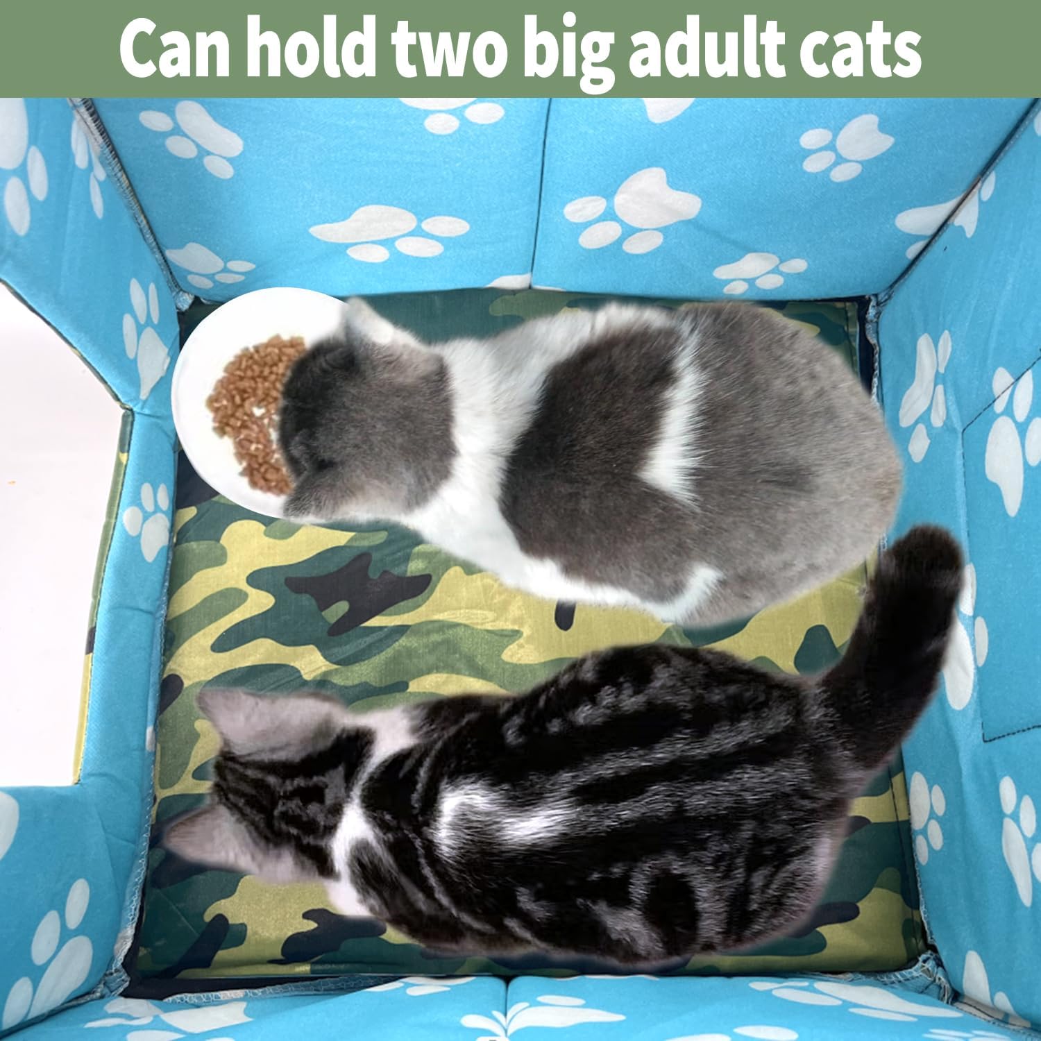 Thumbnail 6 de Outdoor waterproof & rainproof foldable pet shelter (cat house) 45x43x40cm – camouflaged finish