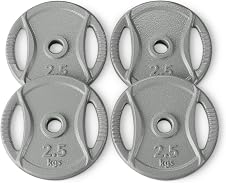 Detalle de Amazon Basics 2.5cm Grip Cast Iron Weight Plates 2.5cm Grip cast iron weight plates