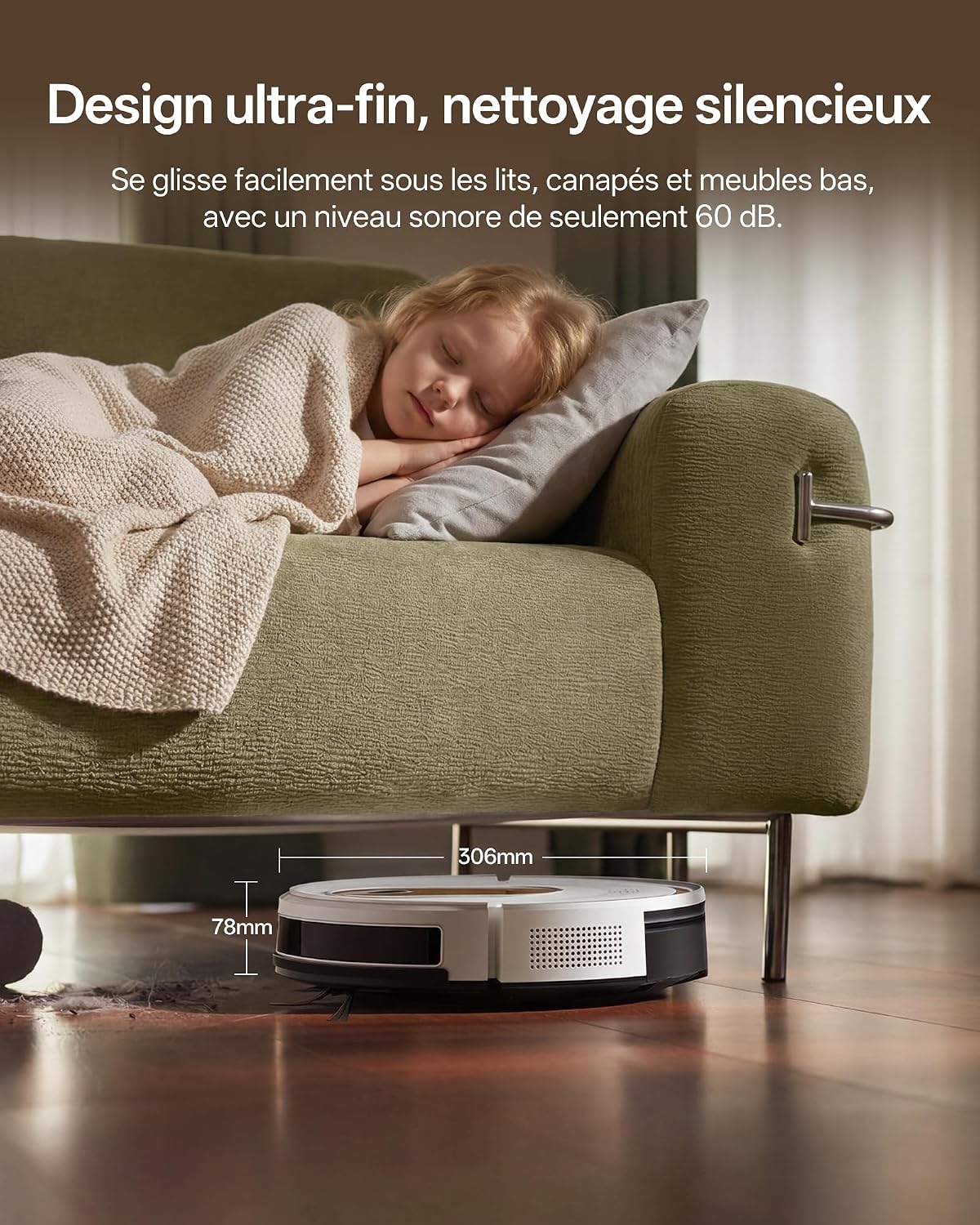 Detalle de Vexilar W8 : Robot Aspirateur Laveur 5000Pa, Compact et Intelligent pour Petits Espaces