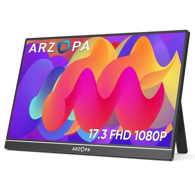 Detalle de Monitor Arzopa A1M 17,3" FullHD IPS portátil con soporte integrado y altavoces