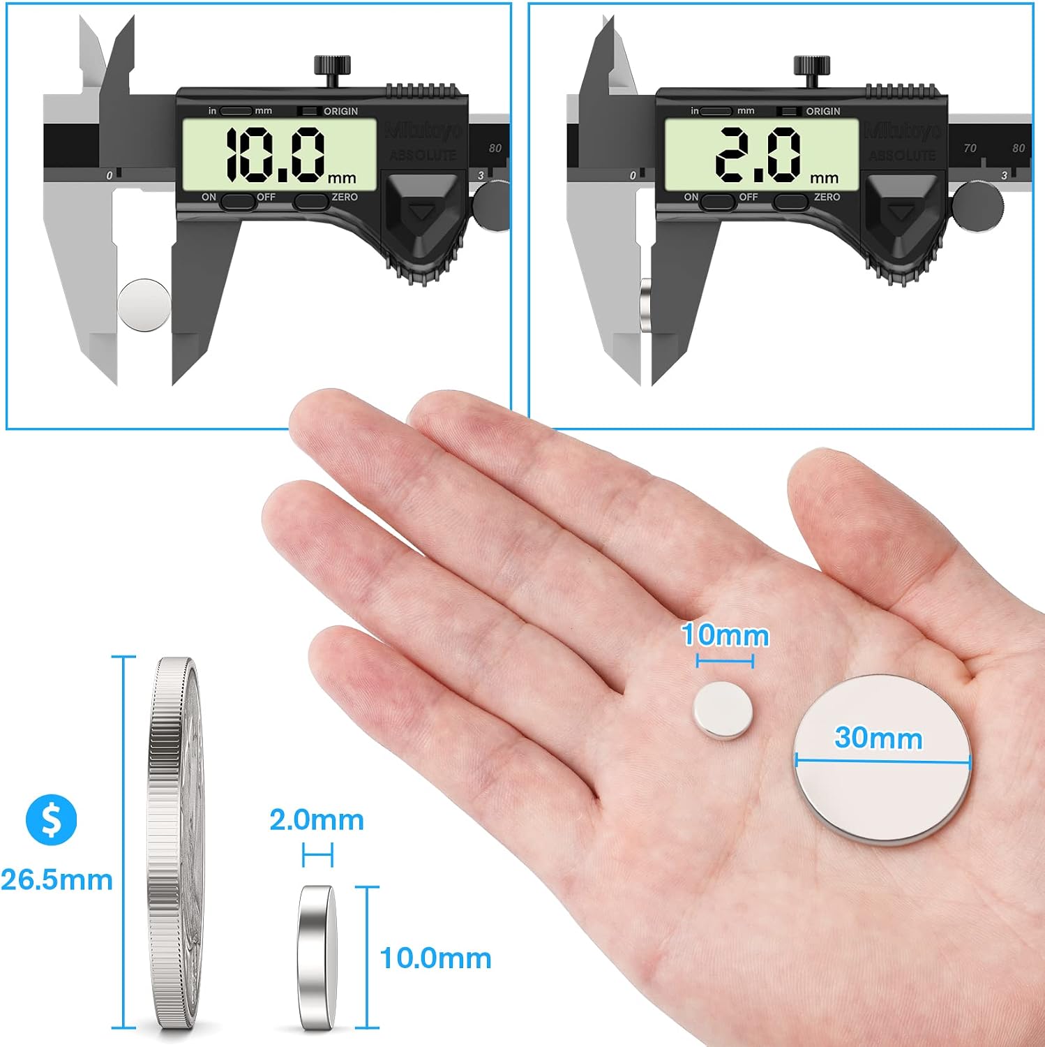 Thumbnail 1 de FINDMAG 50 Stück Neodym-Magnete 10 x 2 mm – kompakt, stark und vielseitig