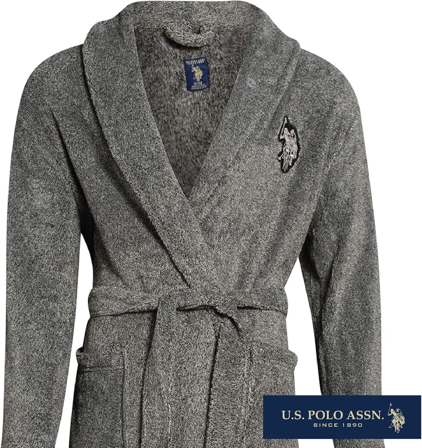 Detalle 2 de U.S. POLO ASSN. Men's Fleece Bathrobe