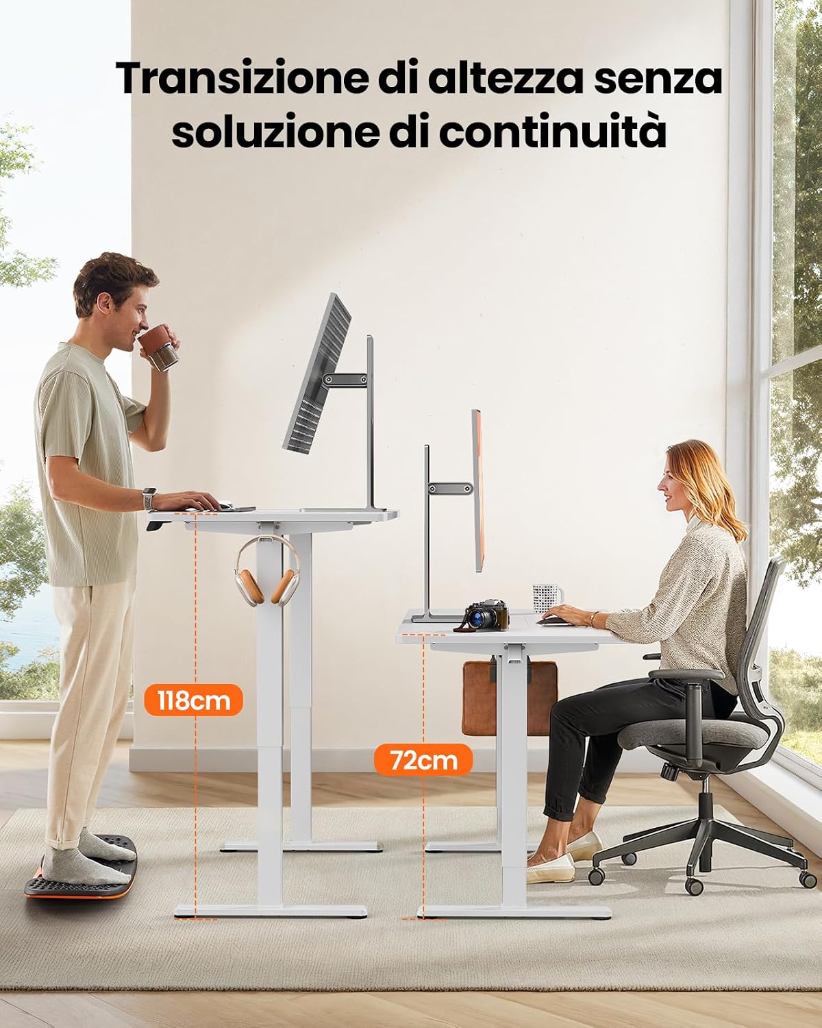 Detalle de ErGear Scrivania Regolabile 140x70 cm