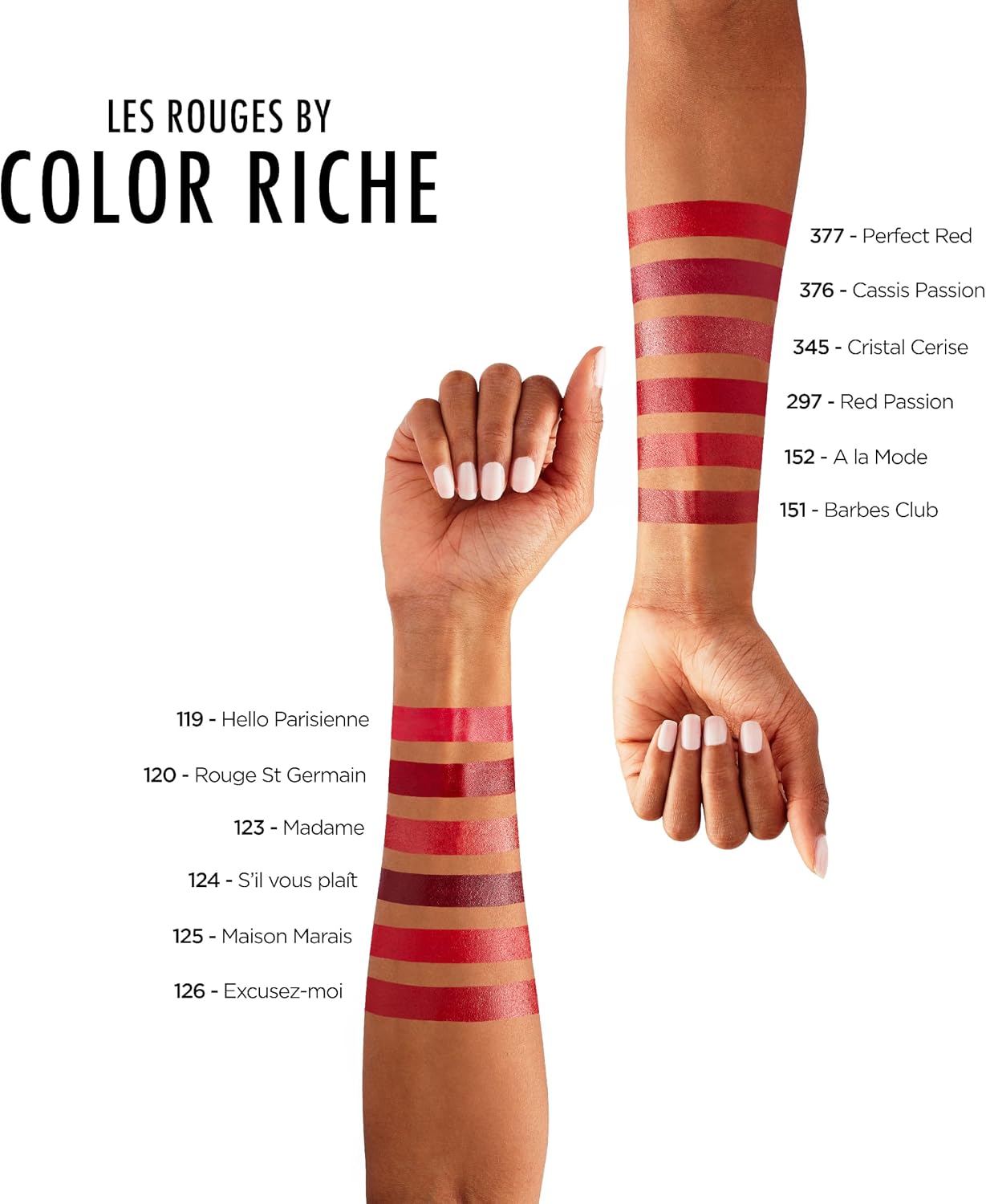 Detalle de L’Oréal Paris Color Riche Satin 297 Red Passion – läppstift med satinfinish