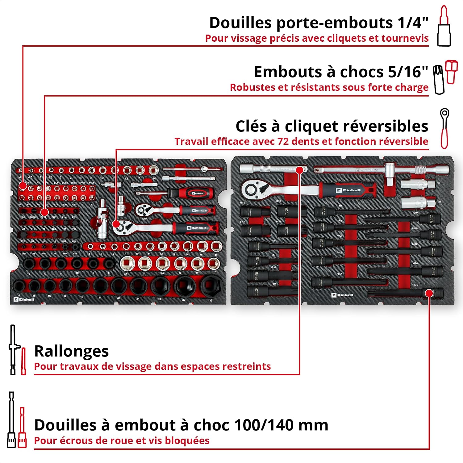 Thumbnail 4 de Original Einhell E-Case coffret à outils 121 pièces automobile