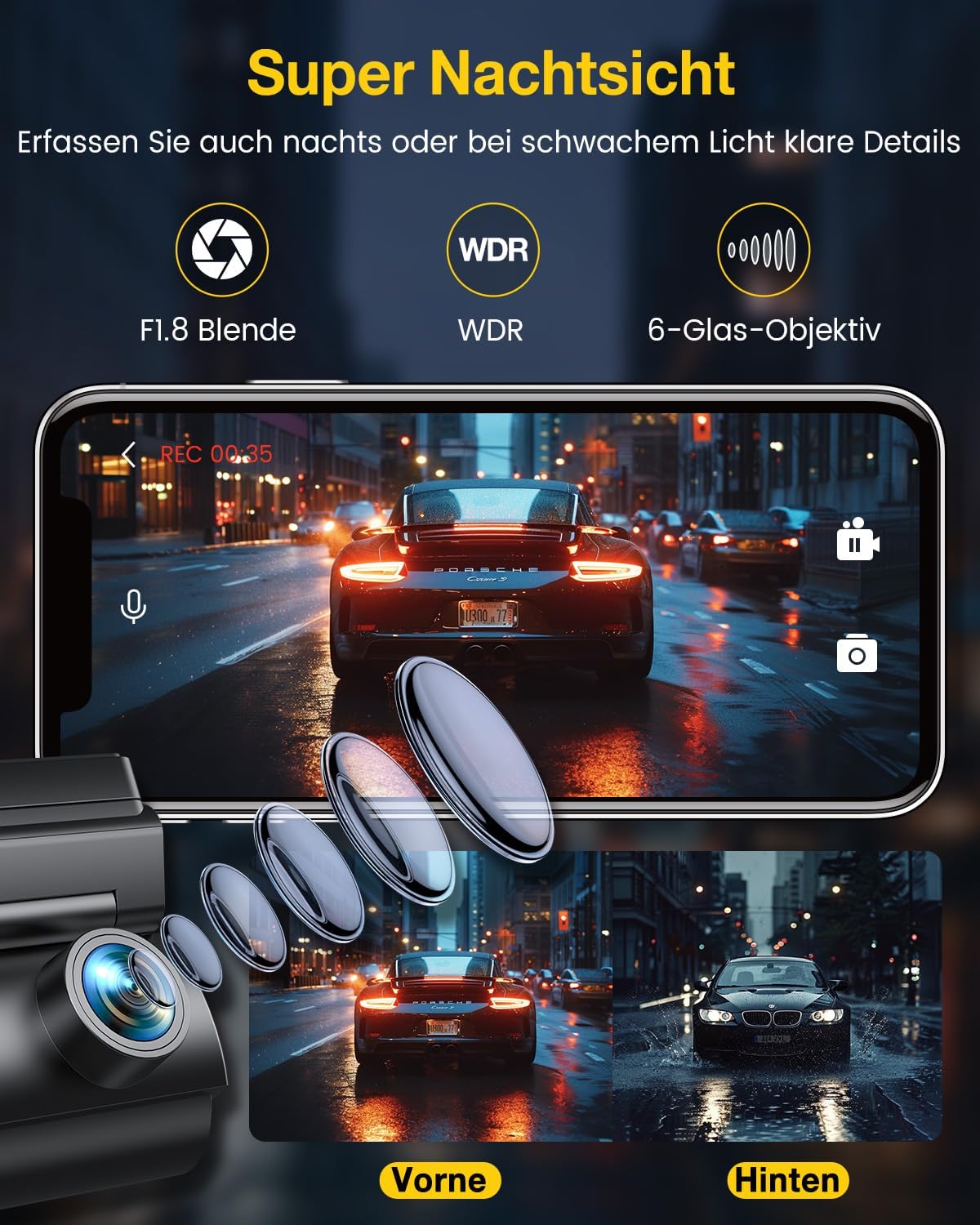 Thumbnail 4 de GKU 4K Dashcam Dual mit 64GB Speicher
