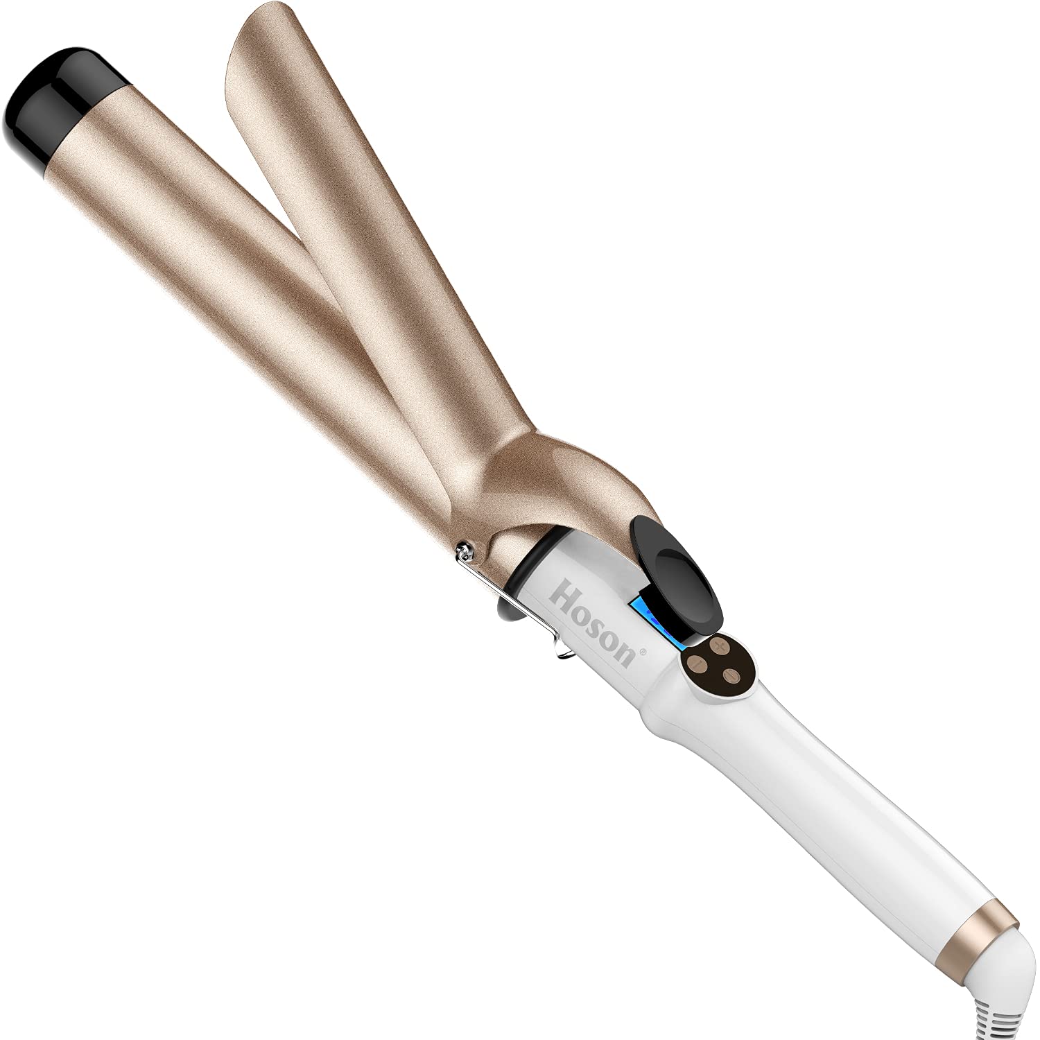 Detalle de Hoson 1.5 Inch Curling Iron Large Barrel (Dual Voltage) with LCD, Ceramic Tourmaline, Glove Included