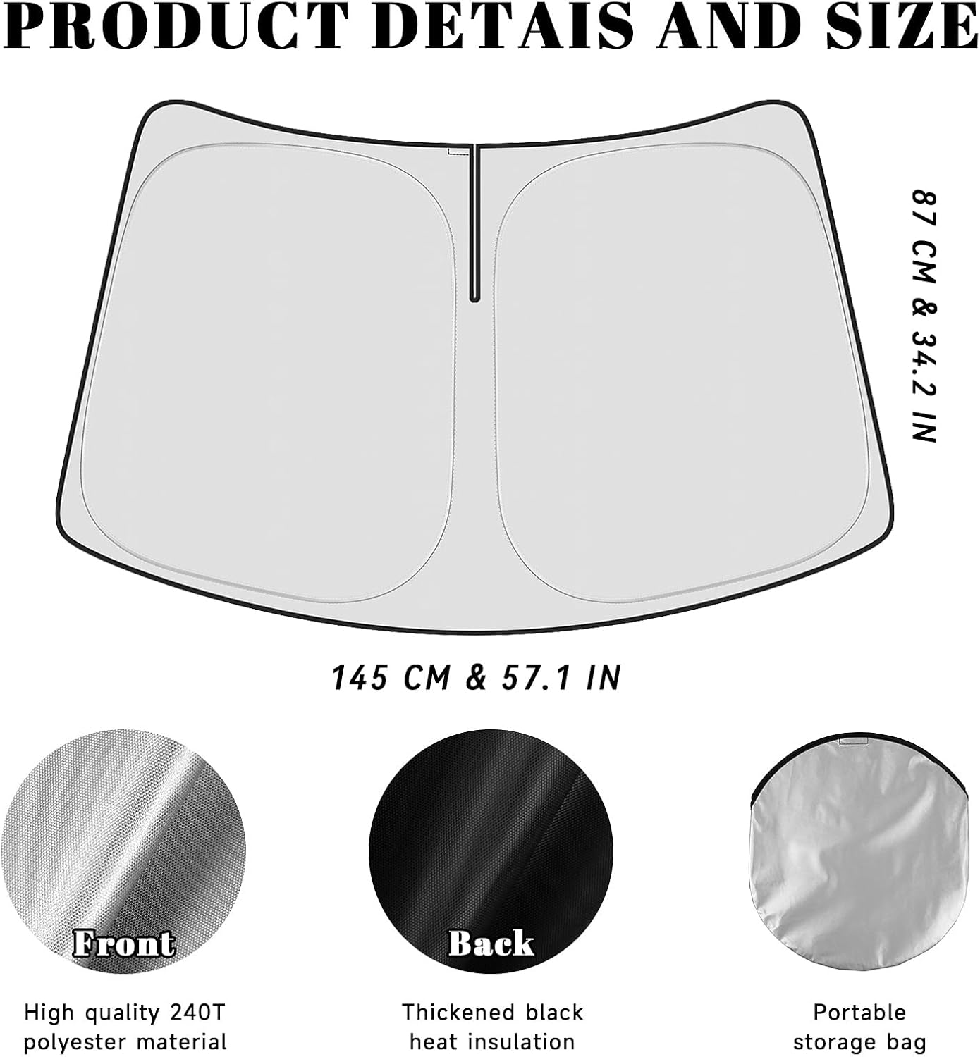 Detalle 1 de PeakPurit Windshield Sun Shade for Lexus RX 2016–2022