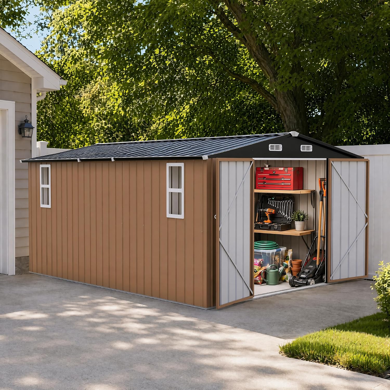 Detalle 2 de LAUSAINT HOME AMZ-OS-US-2-GZST304-011-SC1-eason-9.8 Storage Shed, 10 x 14 FT
