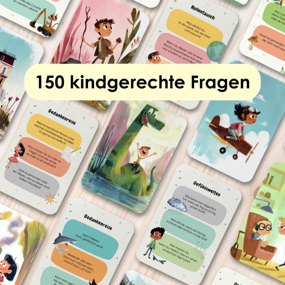 Detalle 2 de Erzählkarten für Kinder 150 Fragen 🎲