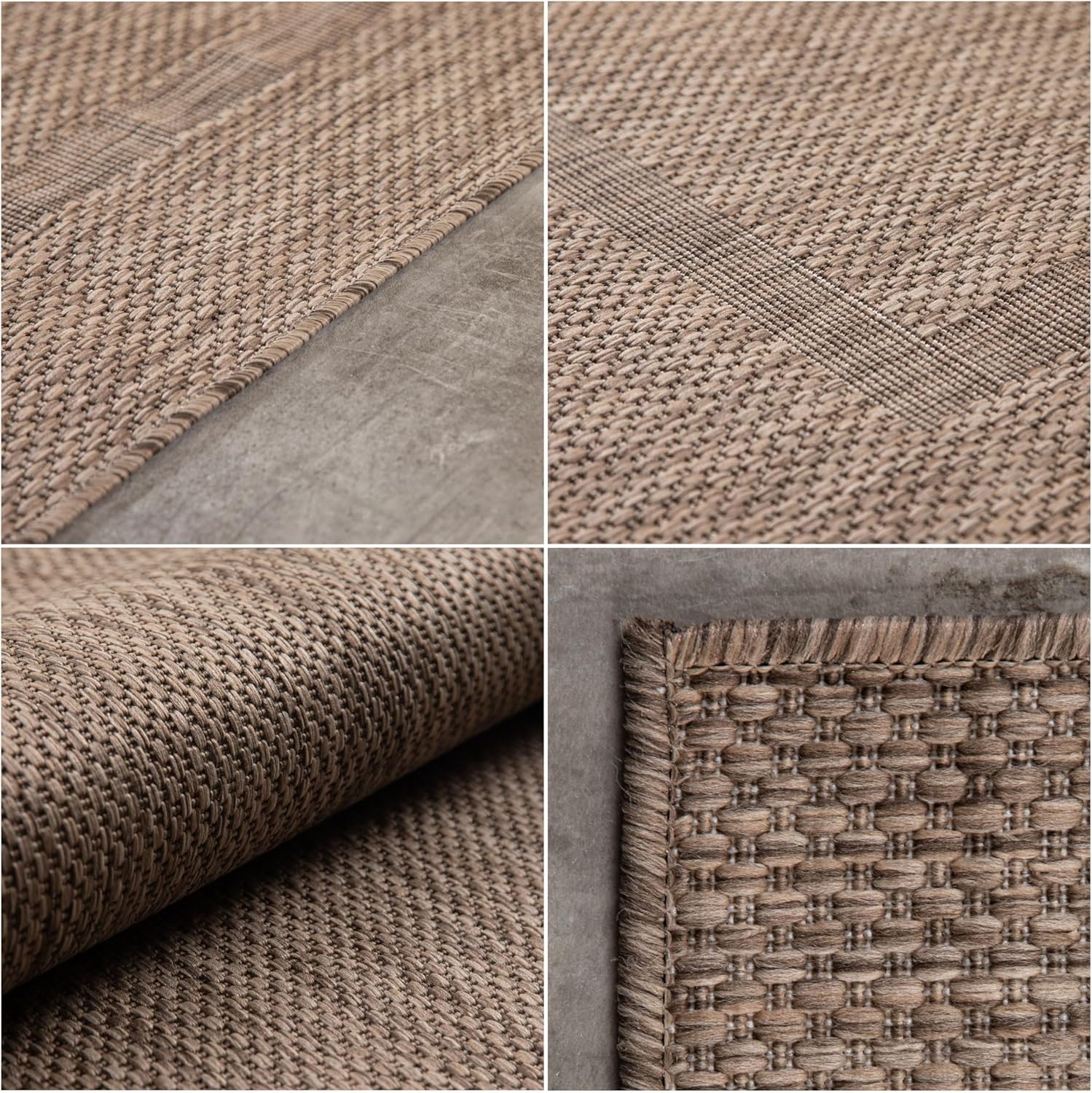 Thumbnail 2 de Carpettex Outdoor Teppich 280 × 370 cm, braun – wetterfest, einfarbig, Sisal-Look