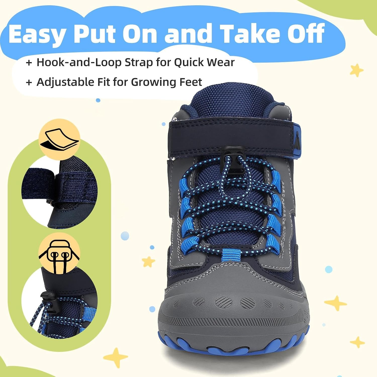 Detalle de Mishansha Kids Hiking Boots with Oxford Upper