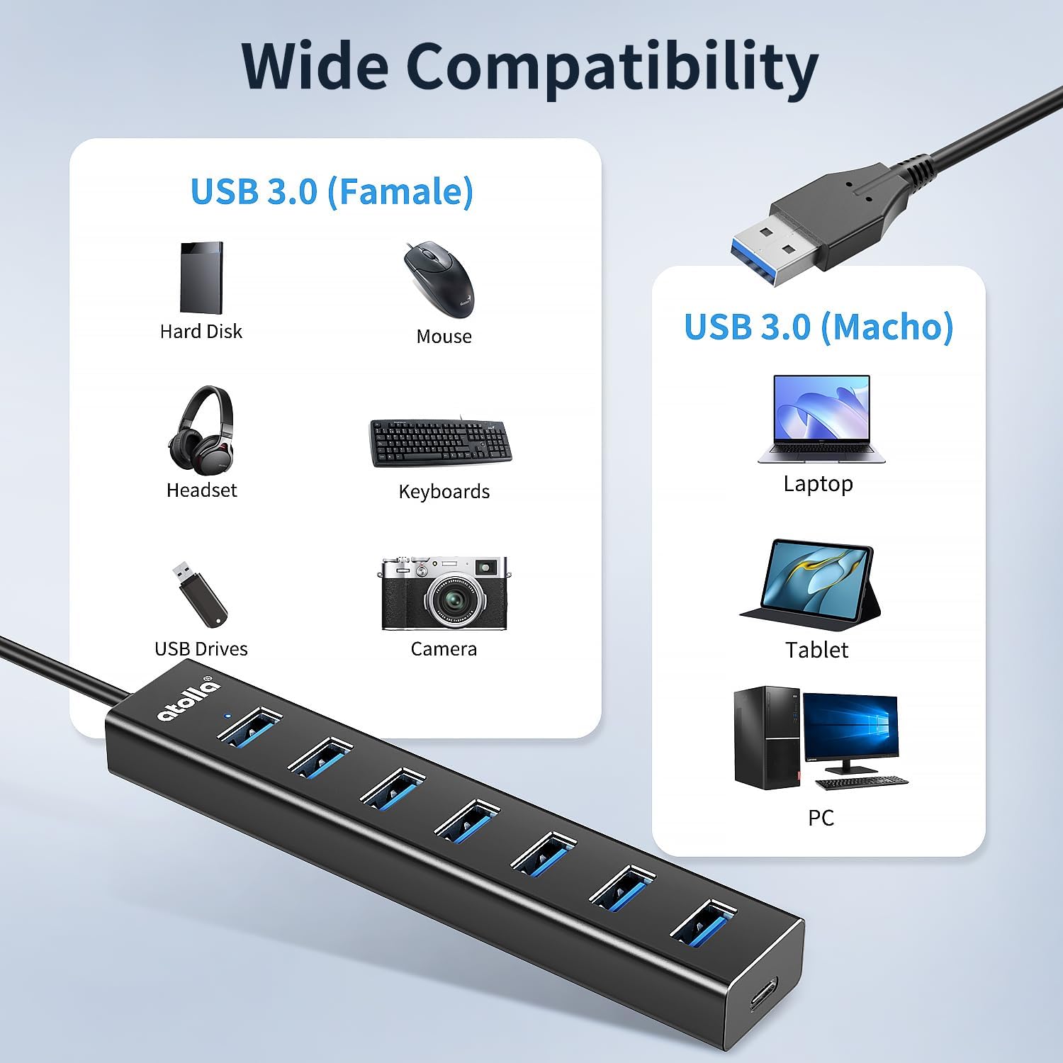 Thumbnail 3 de atolla USB 3.0 Hub 8-Port