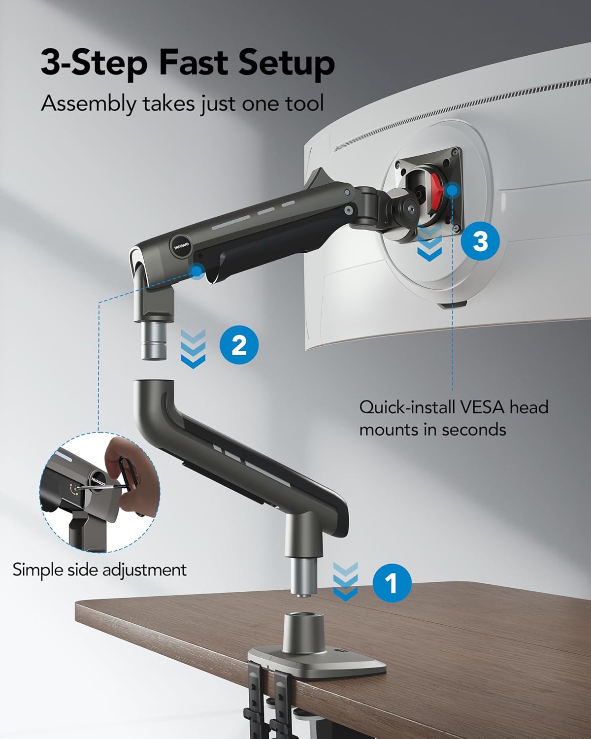 Thumbnail 6 de HUANUO TitanLift Monitor Arm 44 lbs