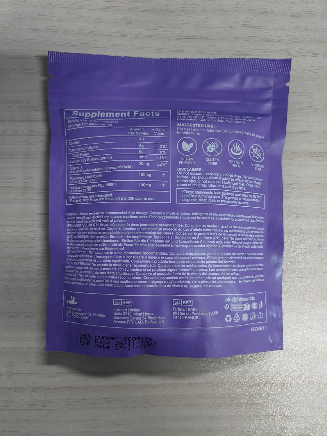 Detalle de ZOXPM vrouwelijke balans-gummies, 60 stuks met ananassmaak, vegan en glutenvrij