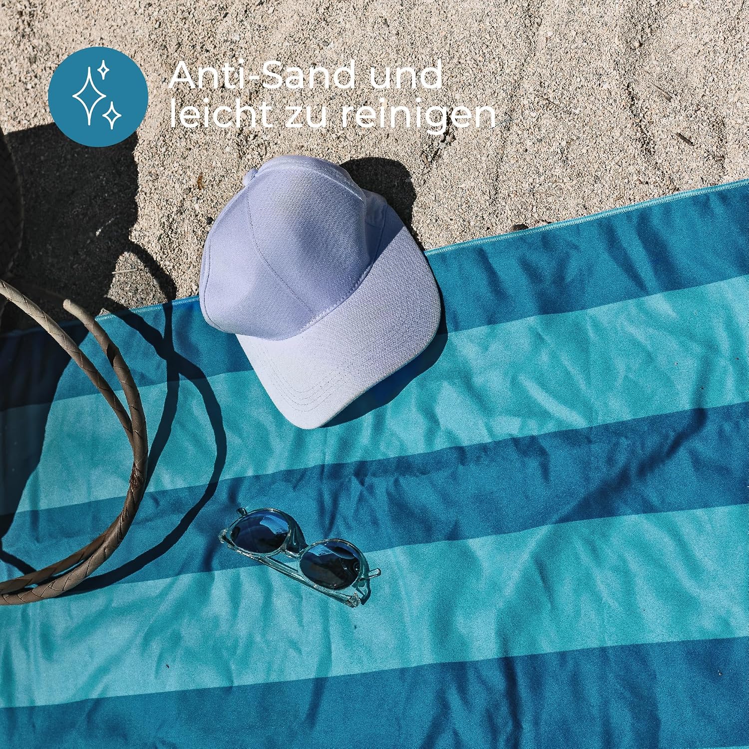 Detalle de ZENACROSS Mikrofaser Strandtuch XXL 90x180 cm – schnelltrocknend, sandfrei