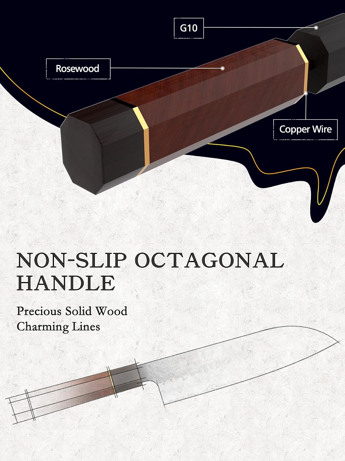 Detalle de HOSHANHO Santoku knife, 7-inch