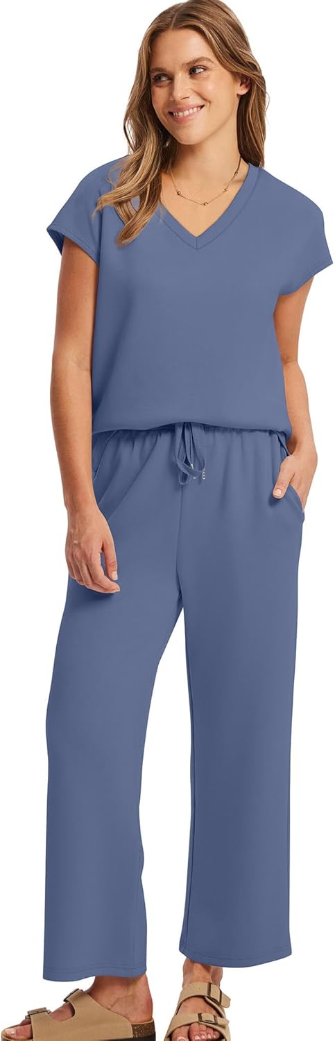 Thumbnail 2 de Saloogoe Two Piece Set V Neck Lounge 2PC