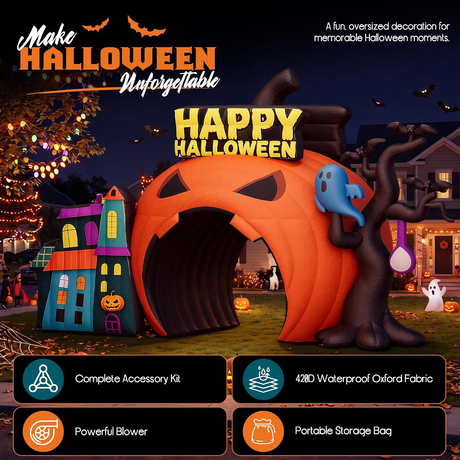 Detalle 2 de Albott Halloween Inflatable Arch, 19.7 FT
