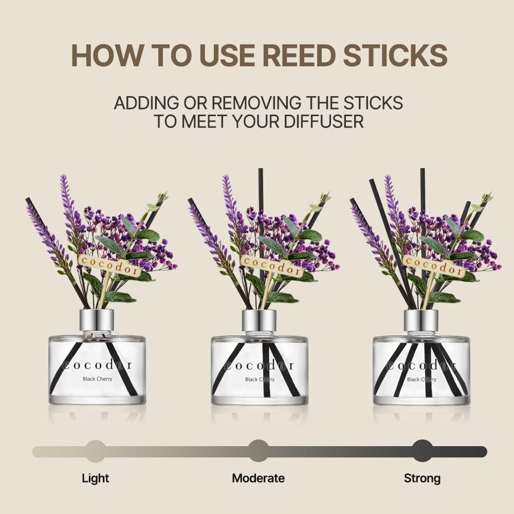 Detalle 2 de Cocod'or PDI00492 Reed Diffuser, Black Cherry, 200 ml Glass Bottle