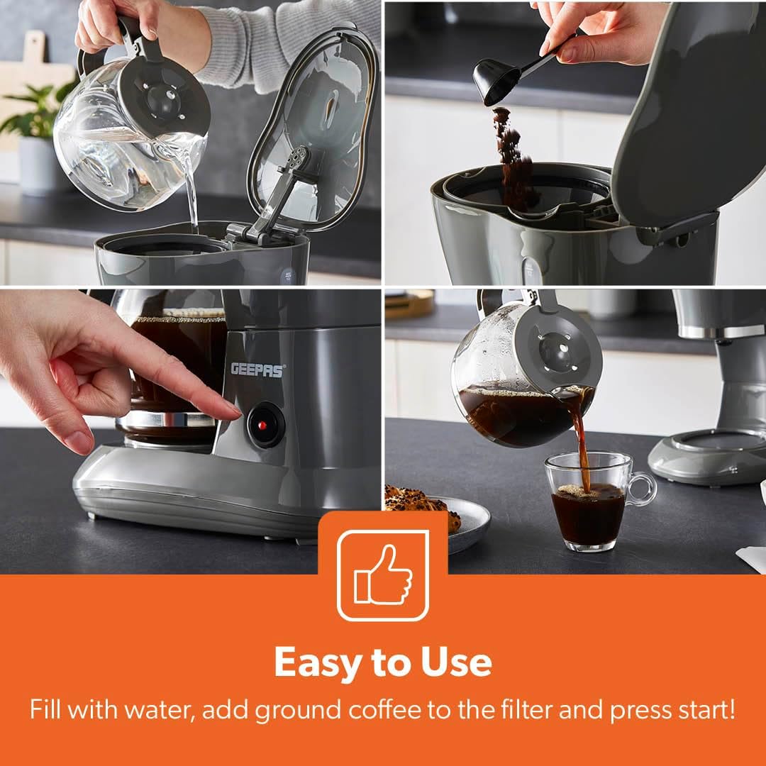 Thumbnail 6 de GEEPAS 1.5L Filter Coffee Machine (800W) with Anti-Drip, Boil-Dry Protection & Auto Shut-Off