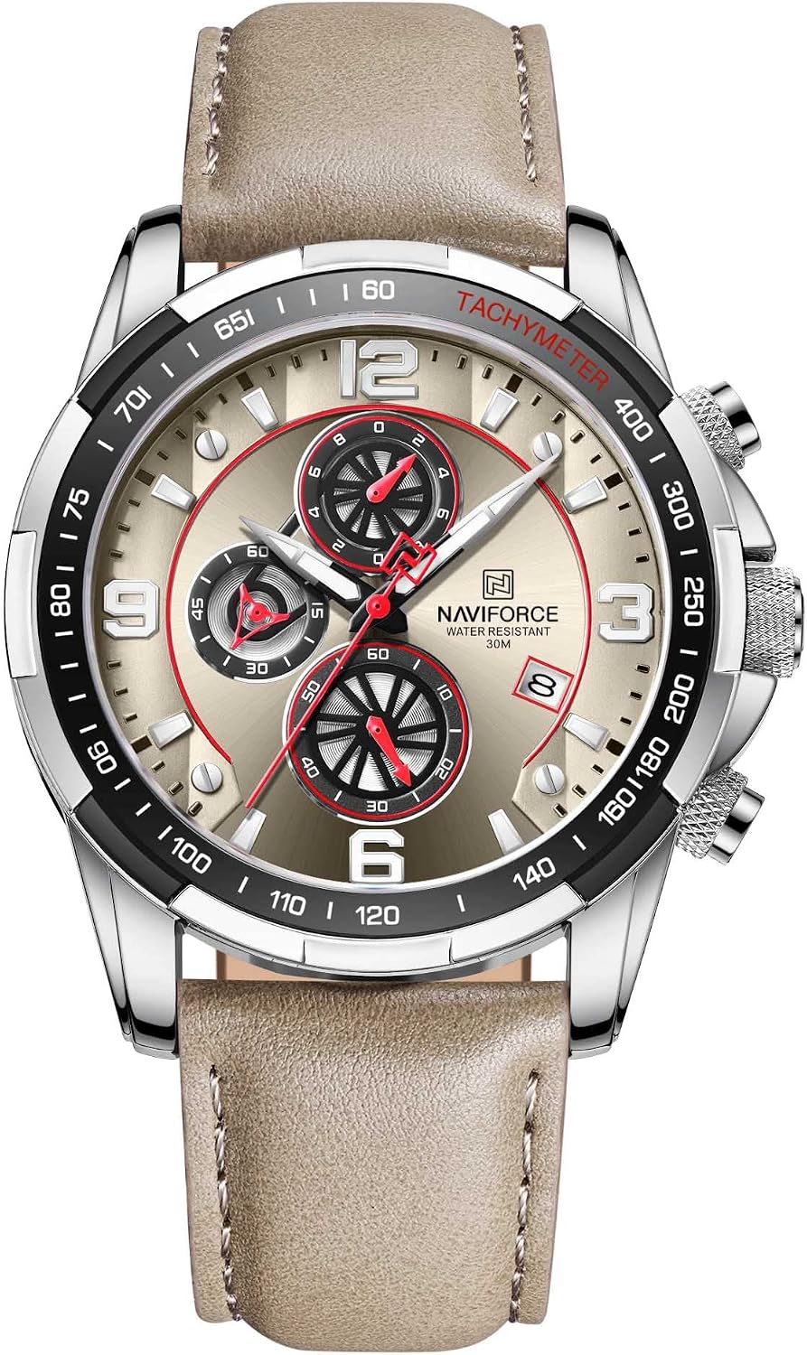 Thumbnail 6 de Naviforce Orologio sportivo cronografo analogico al quarzo da uomo con cinturino in pelle