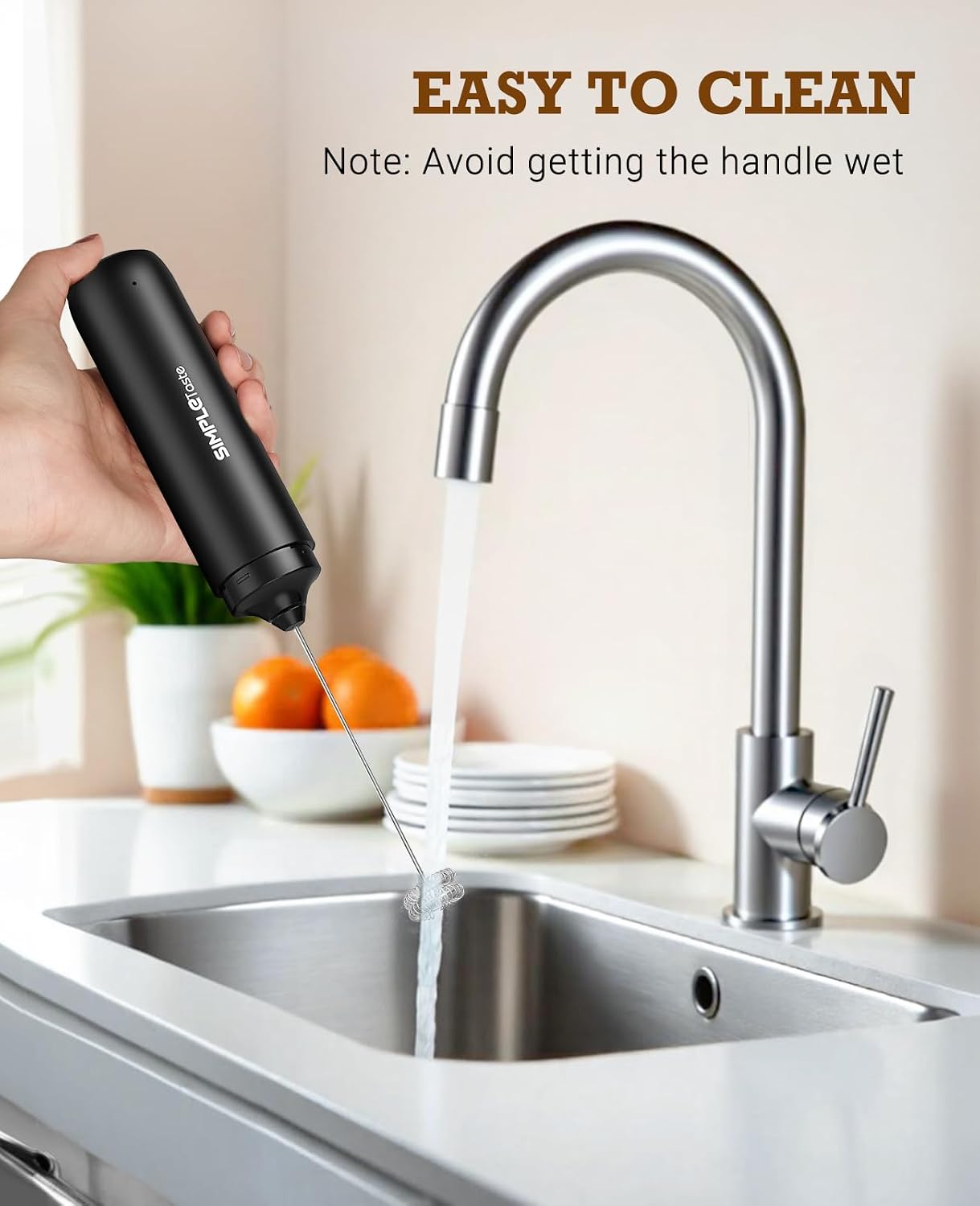 Thumbnail 6 de SIMPLETASTE Rechargeable Handheld Milk Frother with Dual Stainless Steel Whisks