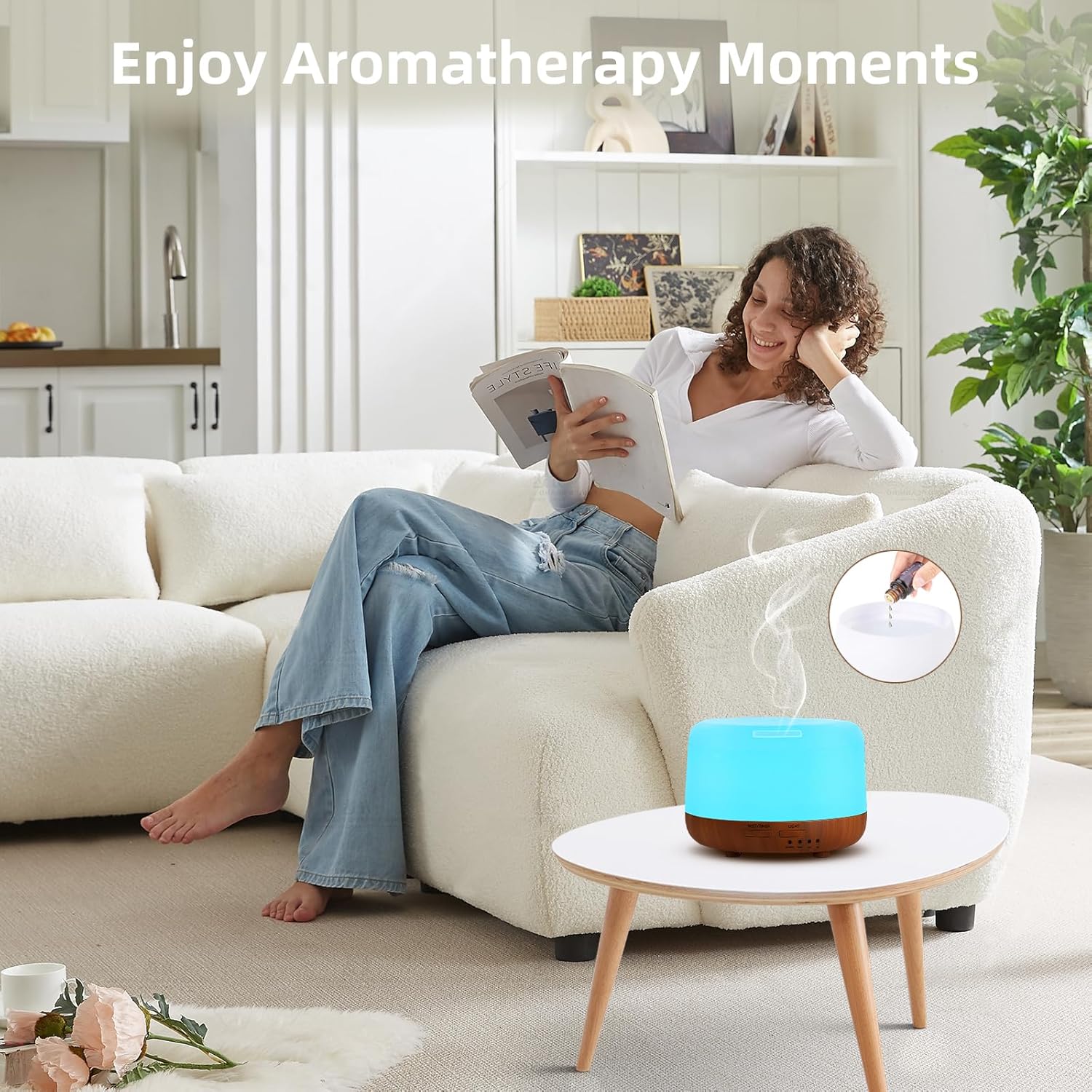 Detalle 2 de Trace 300ML Essential Oil Diffuser with Remote Control, Timer & 7 LED Lights